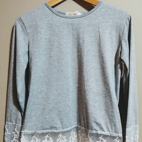 Grey Cotton Lace Shirt - Picture 2 of 4